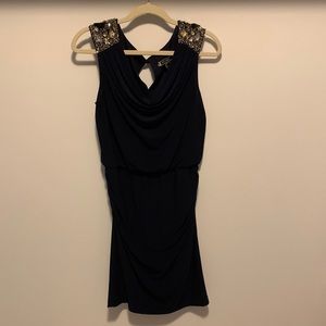 Navy Bedazzled Cocktail Dress